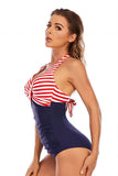 Strepen Halter One Piece Badmode