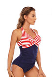 Strepen Halter One Piece Badmode