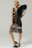 Afbeelding in Gallery-weergave laden, Zwarte jaren 1920 pailletten Fringe Flapper jurk