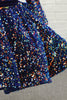 Afbeelding in Gallery-weergave laden, Marine Glitter Pailletten Bloem Meisje Jurk met Mouwen