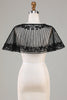 Afbeelding in Gallery-weergave laden, Black Beaded Glitter 1920s Cape voor vrouwen