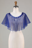 Pailletten Zwarte Glitter 1920s Cape met Kralen