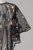 Gouden Glitter Pailletten 1920s Cape met Kralen