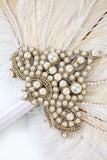 Ivory Pearls 1920s Fan met veren