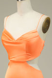 Bodycon Oranje Spaghetti Bandjes Homecoming Jurk