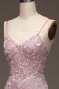 Afbeelding in Gallery-weergave laden, Glitter Blush zeemeermin Spaghetti bandjes lange Prom jurk met kralen