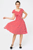 Afbeelding in Gallery-weergave laden, Rode kleine witte stip Swing jurk