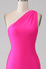 Afbeelding in Gallery-weergave laden, Zeemeermin Hot Pink One Shoulder Lange Galajurk