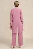 Blush Lange Mouwen 3 Delige Moeder van de Bruid Pant Suits