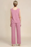 Blush Lange Mouwen 3 Delige Moeder van de Bruid Pant Suits