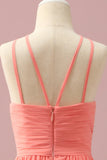 Oranje Chiffon Halter Hals Junior Bruidsmeisje Jurk