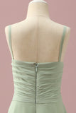 Sage Straps Chiffon Junior Bruidsmeisje Jurk