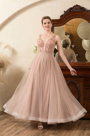 Blush Beaded A Line Sprankelende Avondjurk