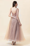 Sparkly Blush Beaded Lange Tule Galajurk