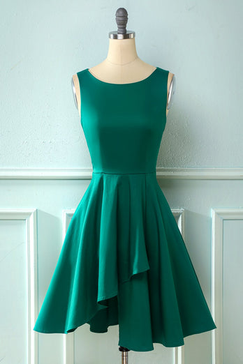Bourgondische Vintage jaren 1950 asymmetrische jurk