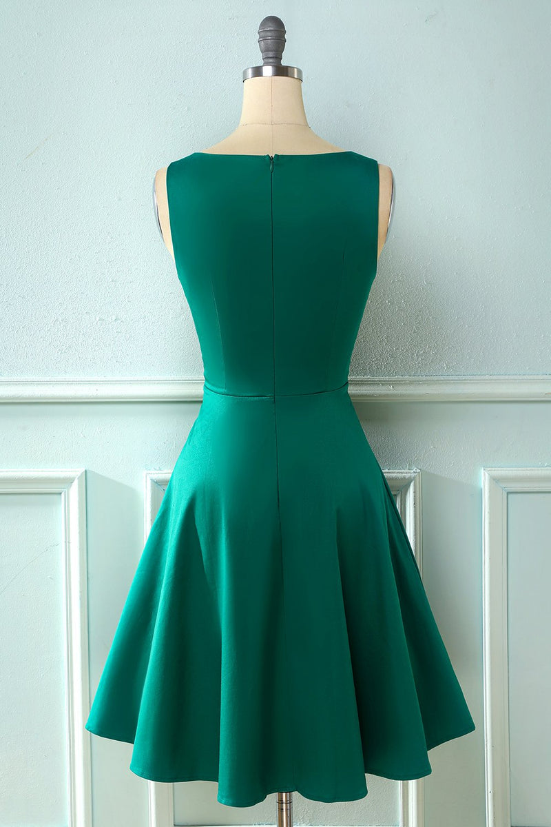 Afbeelding in Gallery-weergave laden, Bourgondische Vintage jaren 1950 asymmetrische jurk