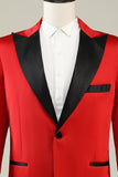 Notched Revers Red Prom Blazer voor mannen