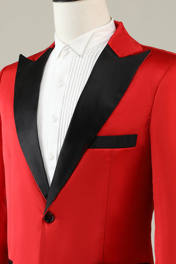 Notched Revers Red Prom Blazer voor mannen