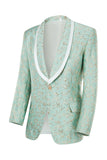 Mint Shawl Revers One Button Jacquard Heren Galapakken