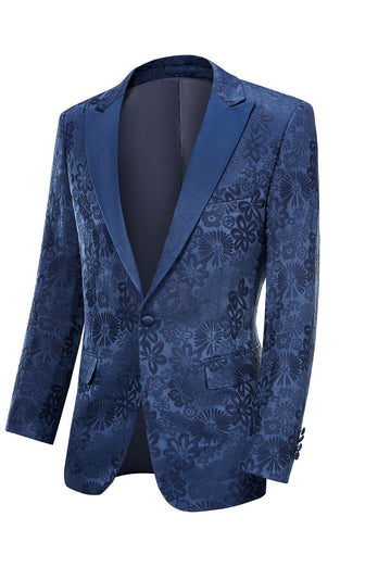 Silm Fit Peak Revers Lichtroze Jacquard Heren Homecoming Suits
