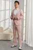 Afbeelding in Gallery-weergave laden, Silm Fit Peak Revers Lichtroze Jacquard Heren Homecoming Suits