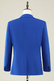 Slim Fit Peak Revers One Button Blue Heren Galapakken