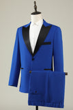 Slim Fit Peak Revers One Button Blue Heren Galapakken