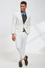 Afbeelding in Gallery-weergave laden, Witte Jacquard Shawl Revers 2 Delige Prom Homecoming Suits