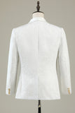 Witte Jacquard Shawl Revers 3 Delige Prom Homecoming Suits