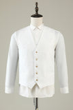 Witte Jacquard Shawl Revers 3 Delige Prom Homecoming Suits