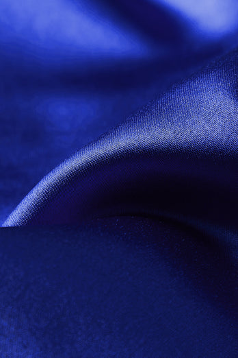 Koningsblauwe 3-delige sjaal revers met één knoop galapakken