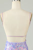 Afbeelding in Gallery-weergave laden, Sprankelende paarse pailletten rugloze strakke korte homecoming jurk