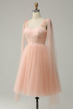 A Line Blush Sweetheart Midi Prom Jurk