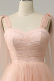 A Line Blush Sweetheart Midi Prom Jurk