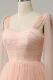 A Line Blush Sweetheart Midi Prom Jurk