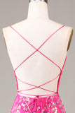 Hete roze pailletten & kralen zeemeermin Prom jurk met Backless