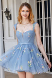 Zwarte A Line Off the Shoulder Homecoming Jurk