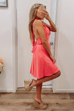 Leuke Fuchsia Halter Backless Short Homecoming Jurk