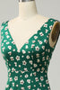 Afbeelding in Gallery-weergave laden, Schede V hals groene formele jurk met split