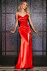 Afbeelding in Gallery-weergave laden, Prachtige zeemeermin spaghettibandjes rode korset prom jurk met kralen spleet
