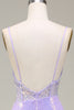 Afbeelding in Gallery-weergave laden, Sprankelende zeemeermin Lichtpaars korset Prom jurk met split
