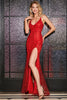 Afbeelding in Gallery-weergave laden, Sprankelende zeemeermin Spaghetti bandjes rode pailletten lange Prom jurk met Criss Cross terug