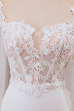 Ivoor Lace Sweetheart hals lange mouwen zeemeermin trouwjurk met Sweep Train