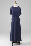 Schede/kolom Scoop thee-lengte Stormy Chiffon moeder van de bruid jurk