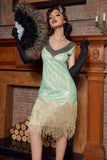 Pailletten Groene Korte Jaren 1920 Party Dress