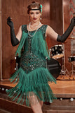 Grote maat Champagne Gatsby 1920s Flapper Jurk met Pailletten en Franjes