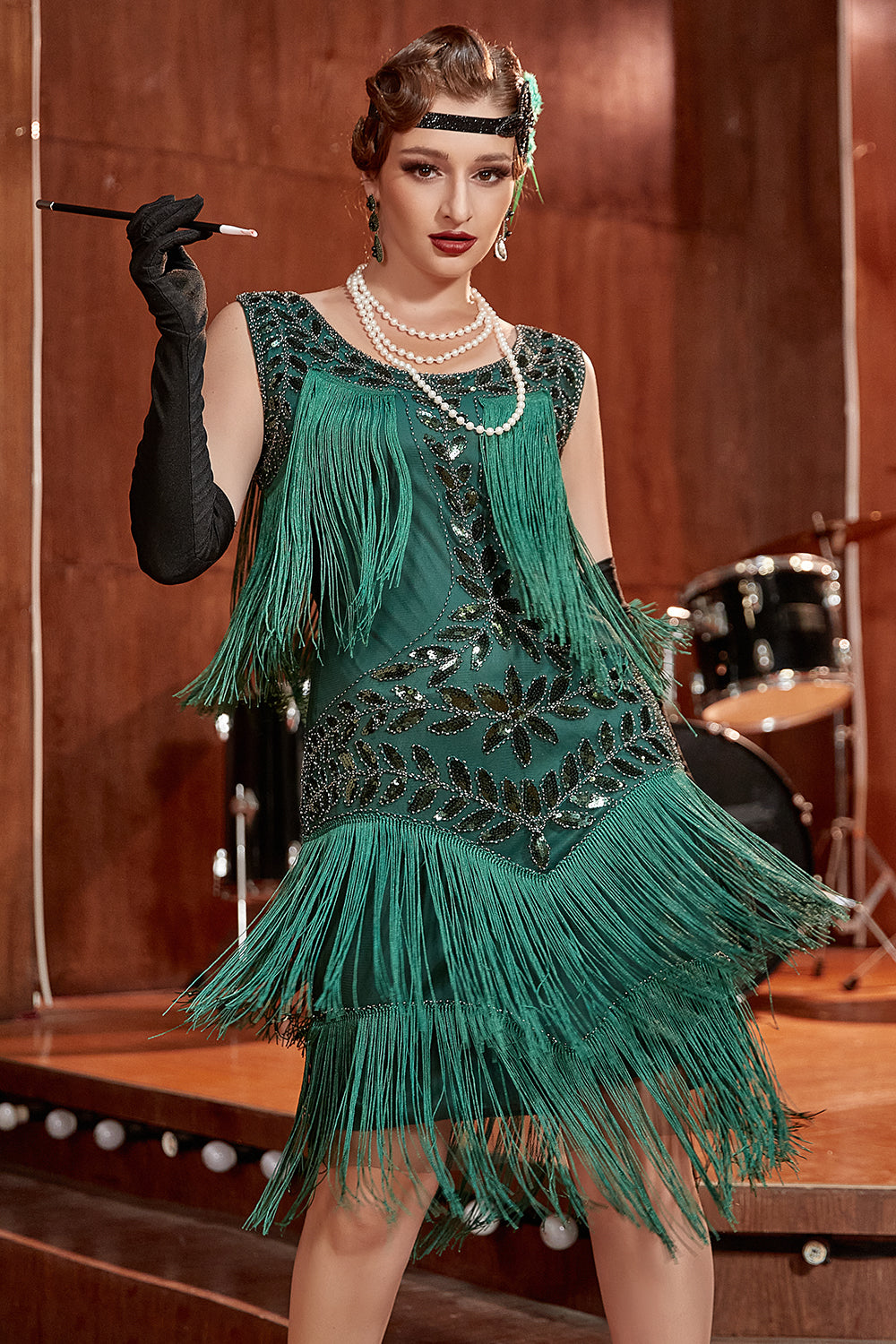 vrouwen Black Gatsby jaren 1920 Flapper jurk met pailletten en vrouwen Black Gatsby jaren 1920 Flapper jurk met pailletten en