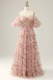 Ivory Red Flower Off The Shoulder Galajurk
