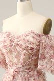 Ivory Red Flower Off The Shoulder Galajurk