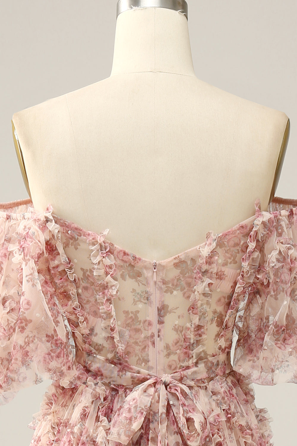 Ivory Red Flower Off The Shoulder Galajurk